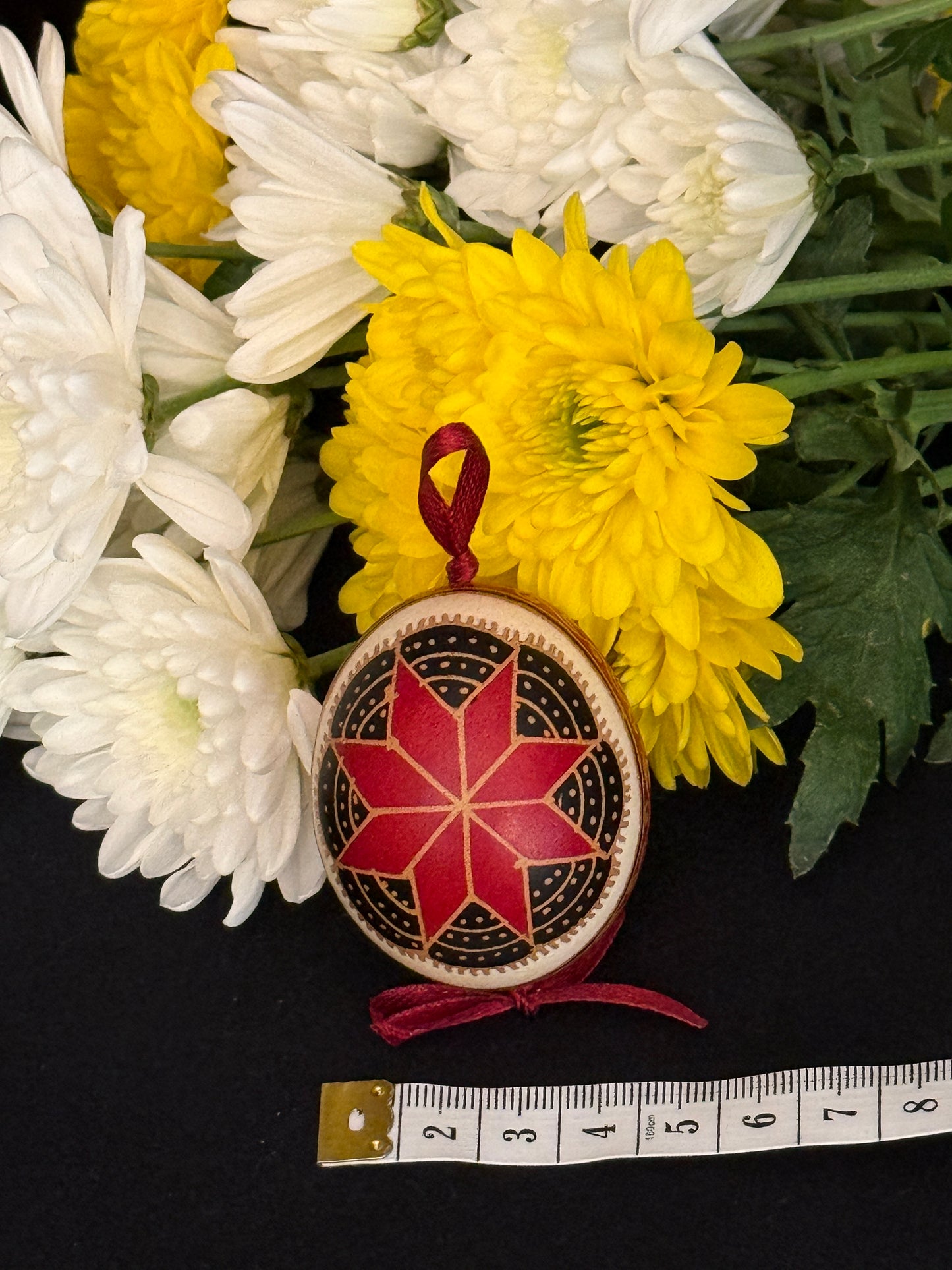 Hand-painted Ukrainian chicken Pysanka #14