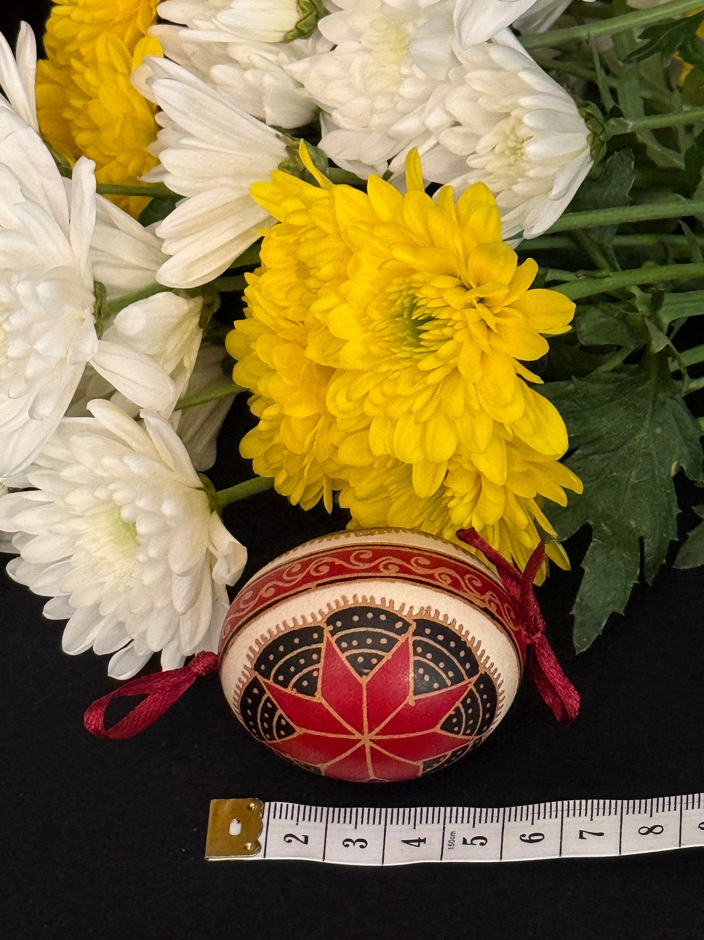 Hand-painted Ukrainian chicken Pysanka #14