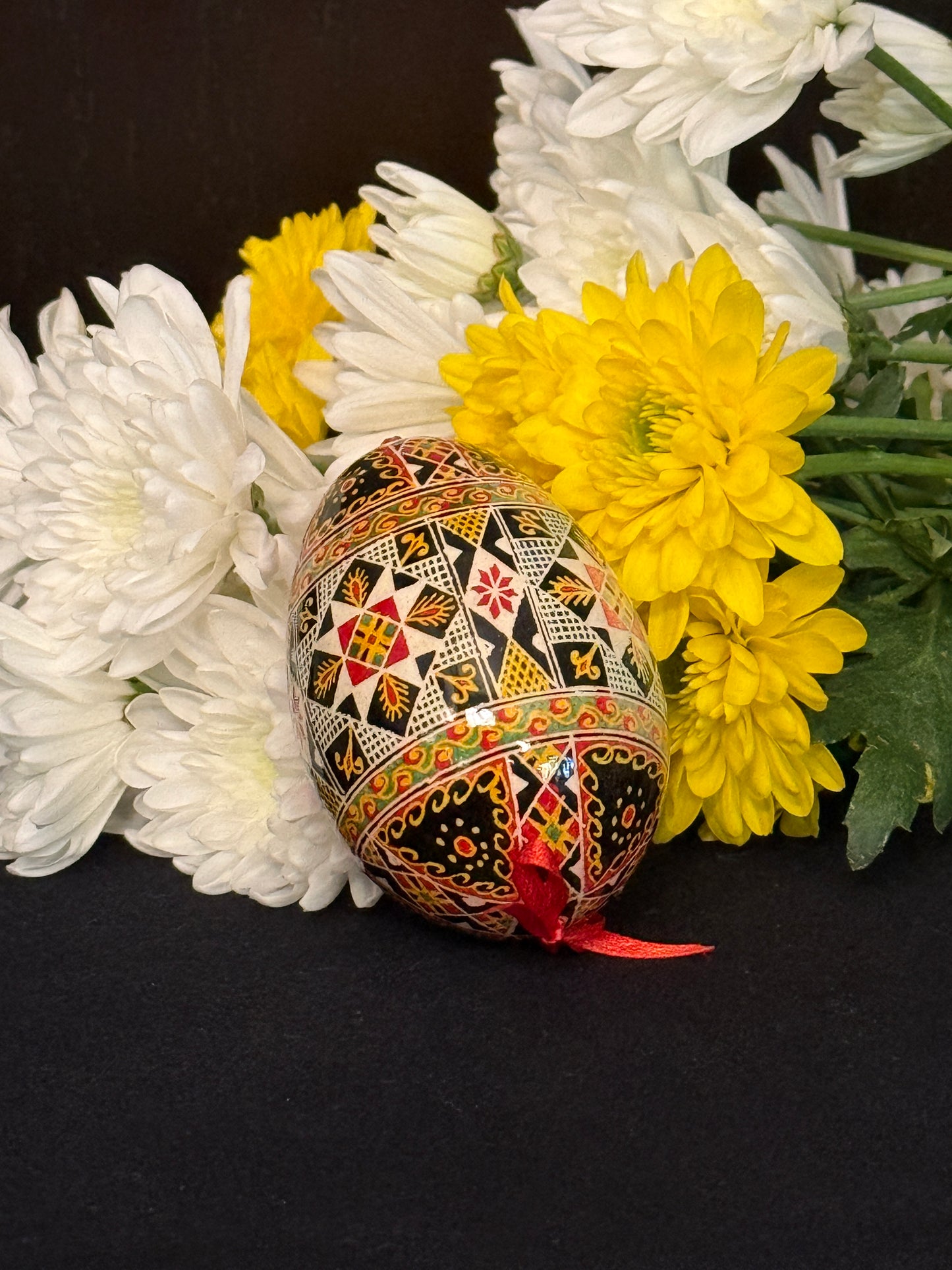Museum-Quality Goose Egg Pysanka - Hand-Painted Ukrainian Easter Egg # 3
