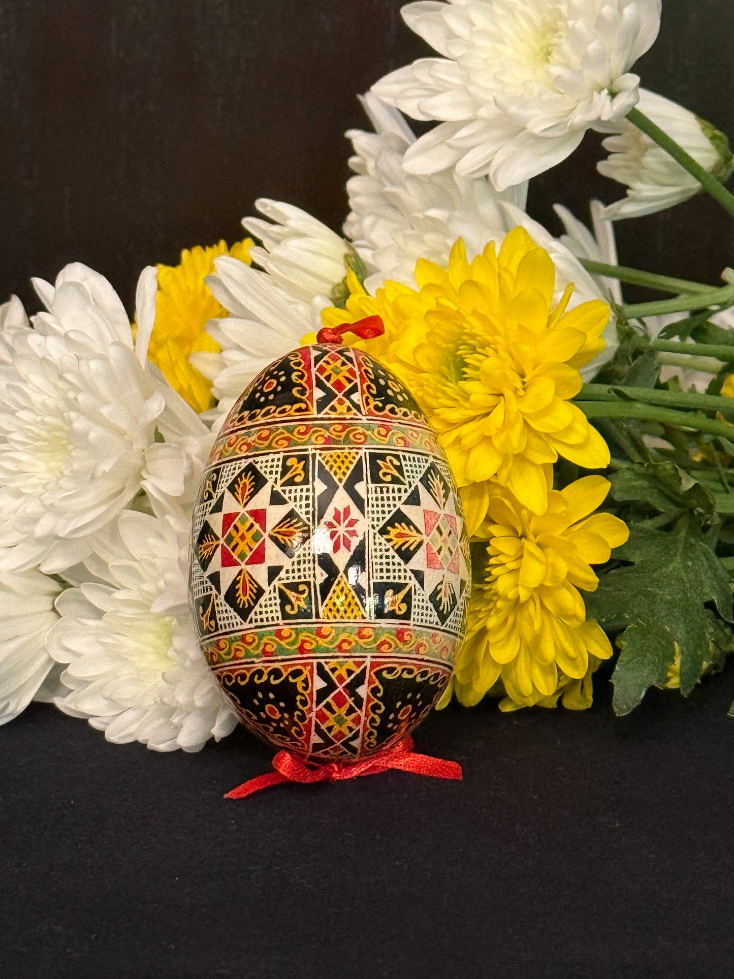 Museum-Quality Goose Egg Pysanka - Hand-Painted Ukrainian Easter Egg # 3