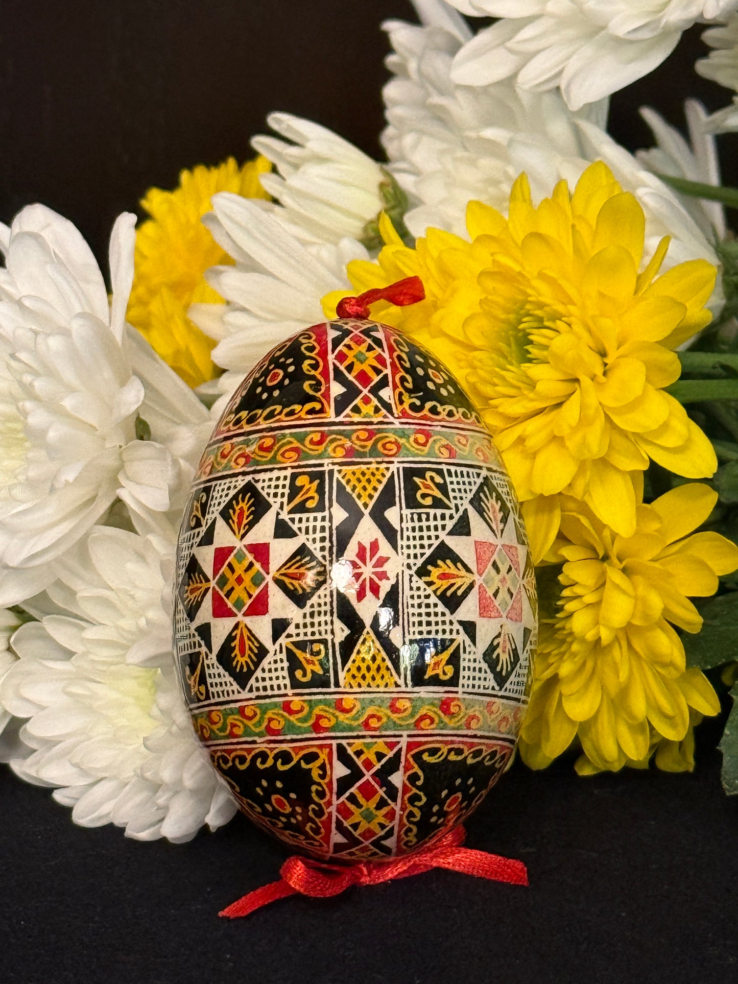 Museum-Quality Goose Egg Pysanka - Hand-Painted Ukrainian Easter Egg # 3