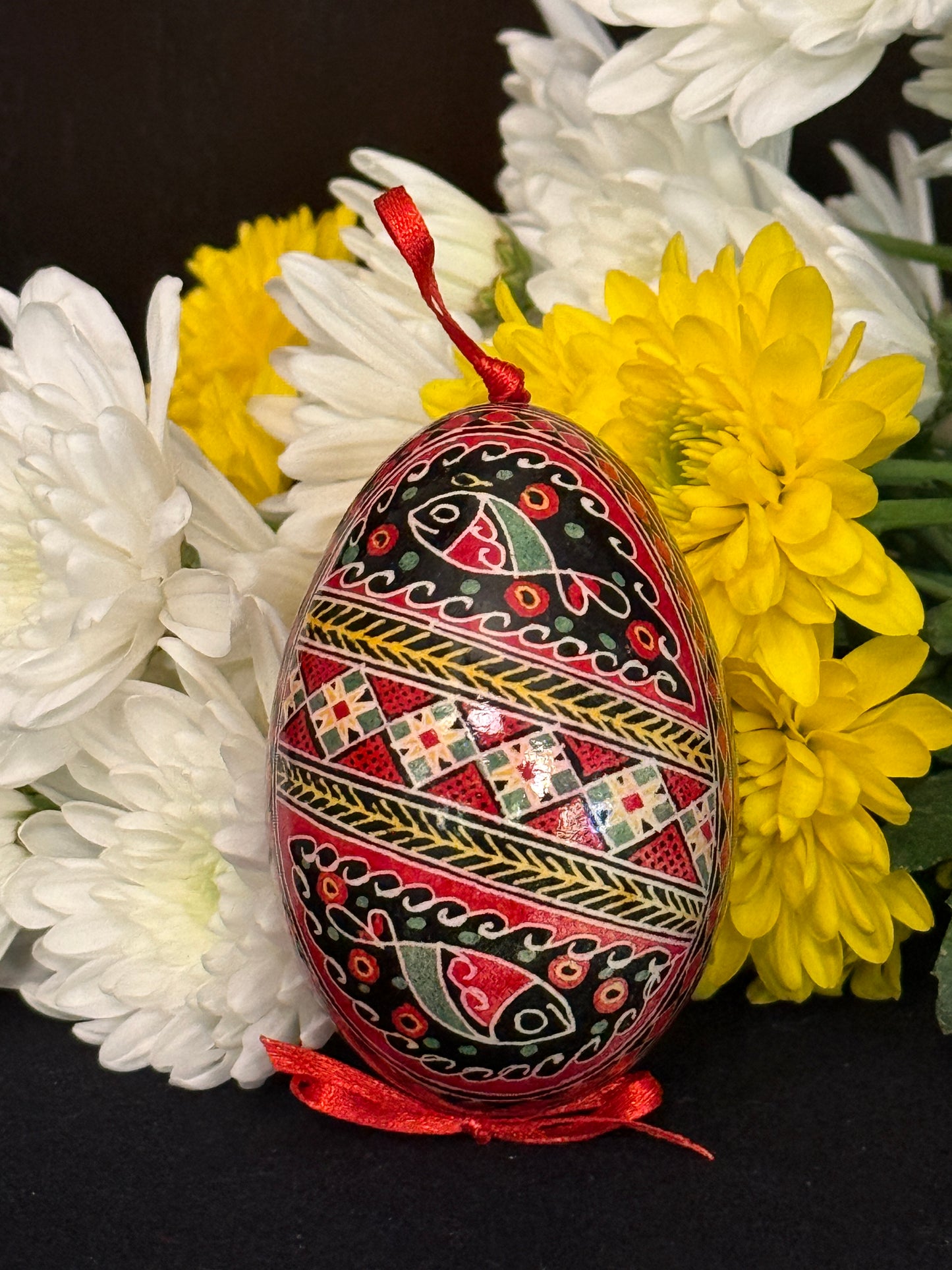 Museum-Quality Goose Egg Pysanka - Hand-Painted Ukrainian Easter Egg # 2