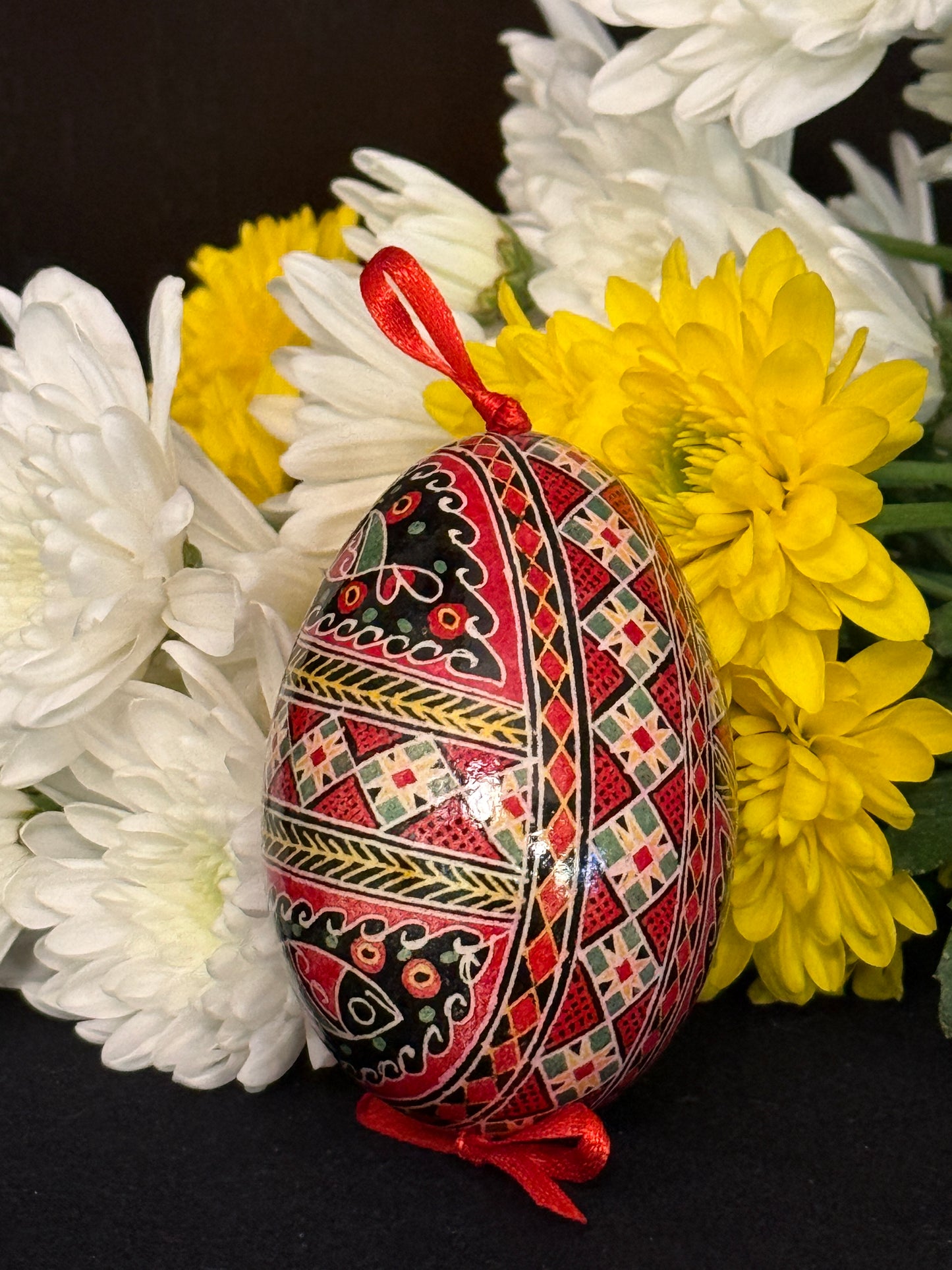 Museum-Quality Goose Egg Pysanka - Hand-Painted Ukrainian Easter Egg # 2