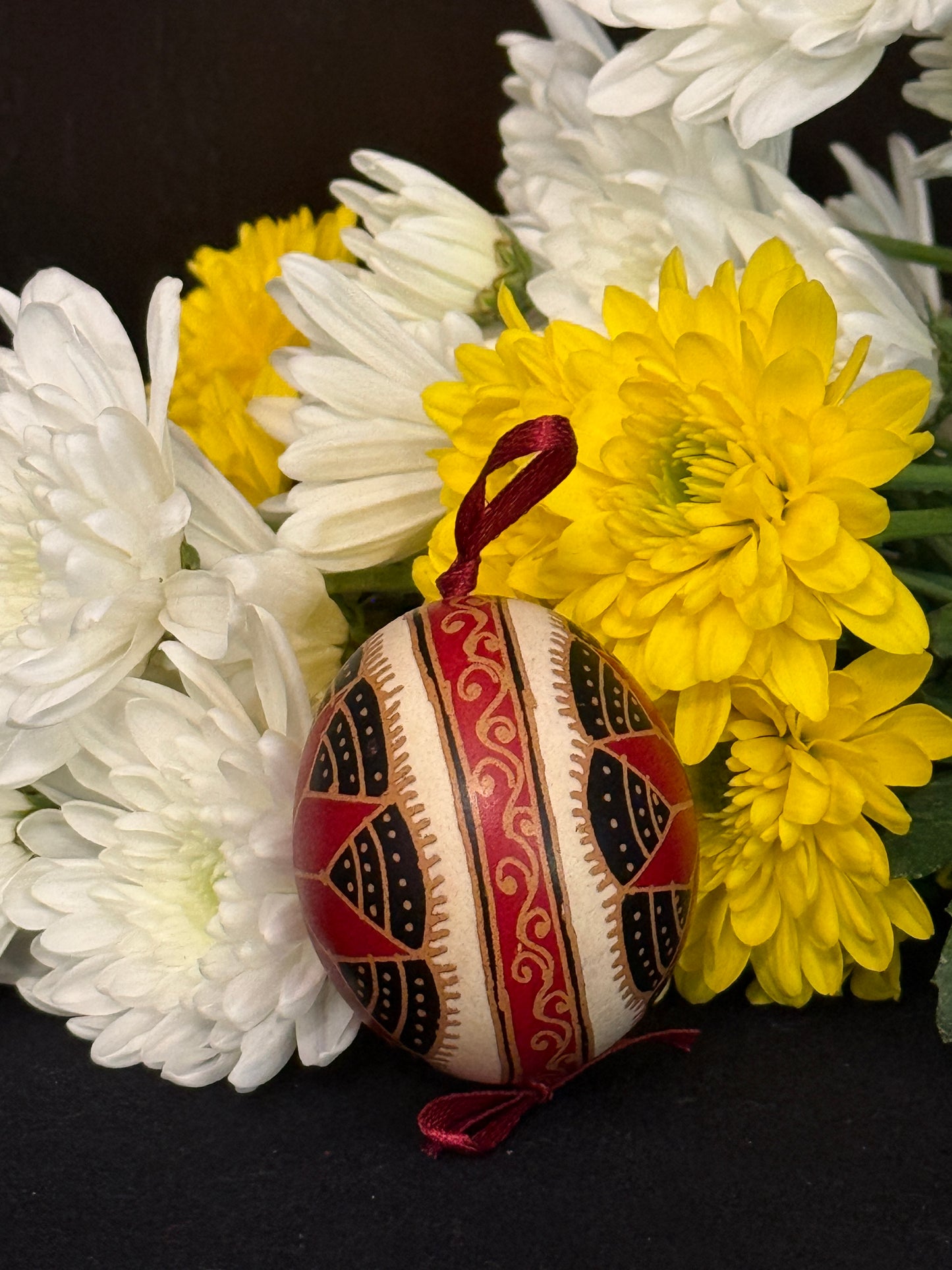 Hand-painted Ukrainian chicken Pysanka #14