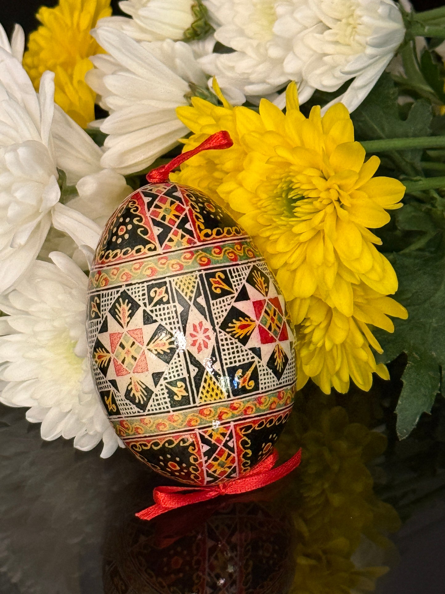 Museum-Quality Goose Egg Pysanka - Hand-Painted Ukrainian Easter Egg # 3