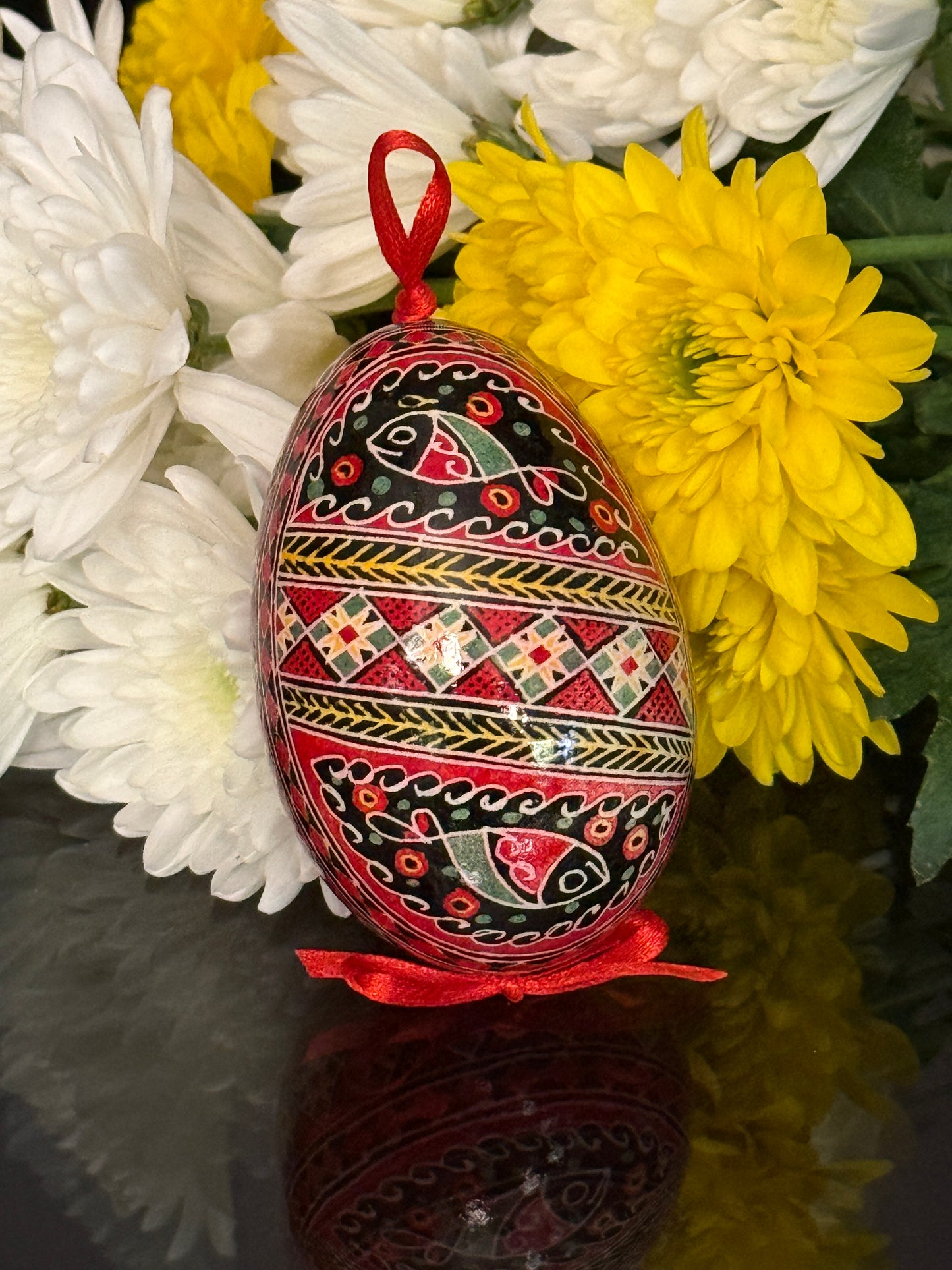 Museum-Quality Goose Egg Pysanka - Hand-Painted Ukrainian Easter Egg # 2