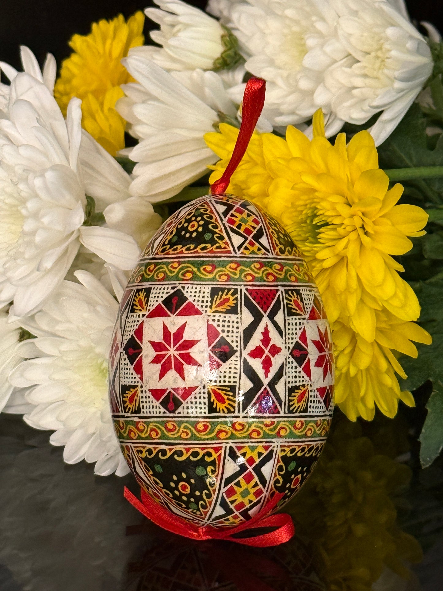 Museum-Quality Goose Egg Pysanka - Hand-Painted Ukrainian Easter Egg # 1