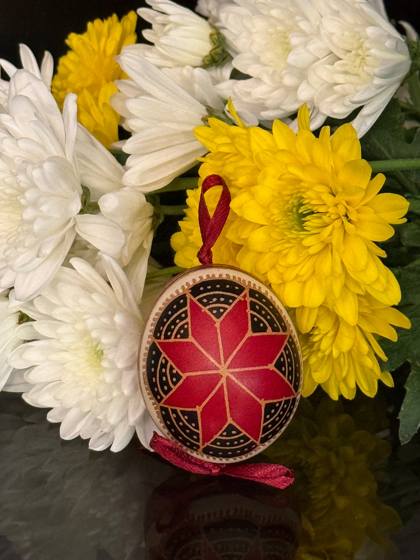 Hand-painted Ukrainian chicken Pysanka #14