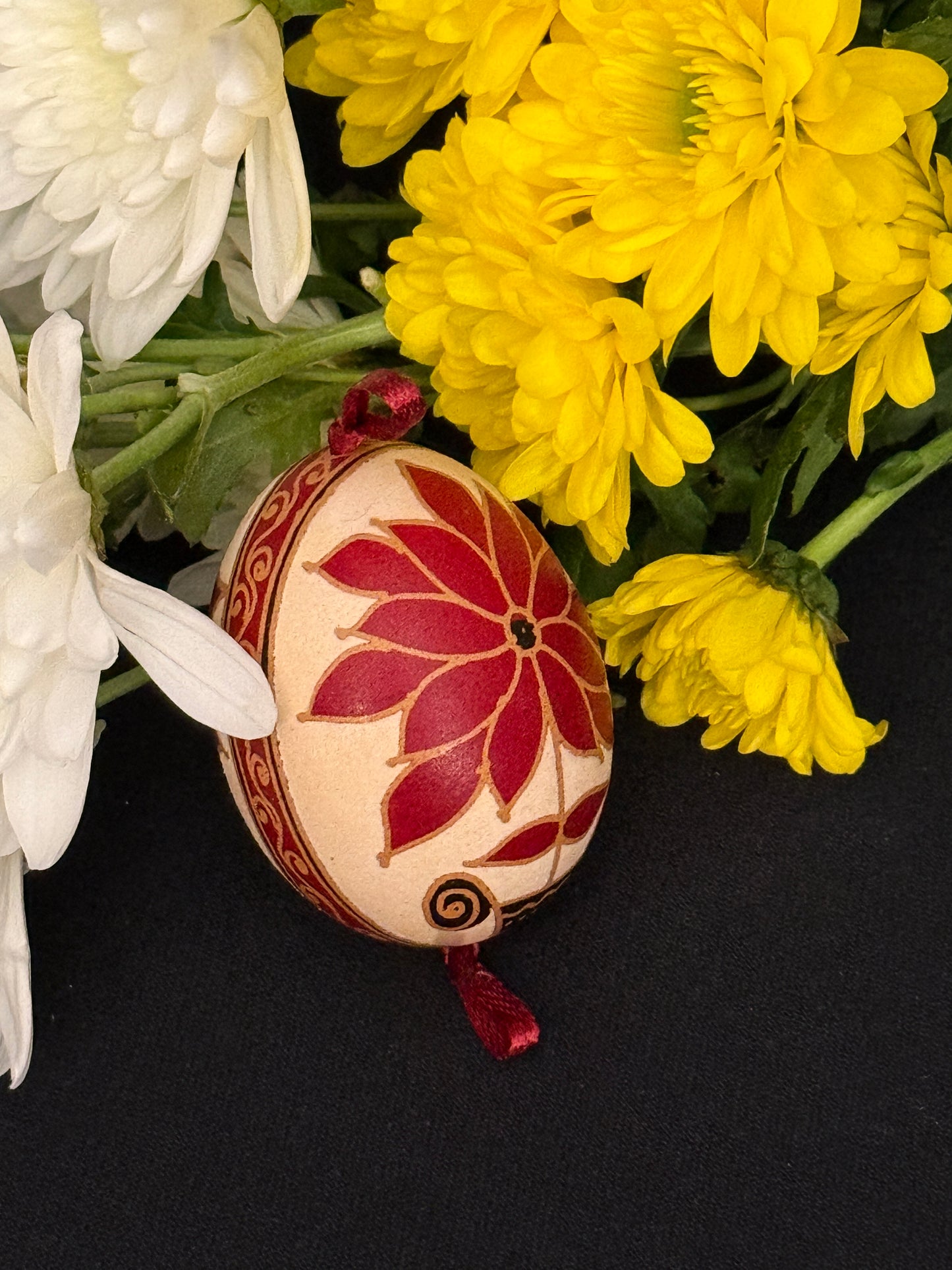 Hand-painted Ukrainian chicken Pysanka #11