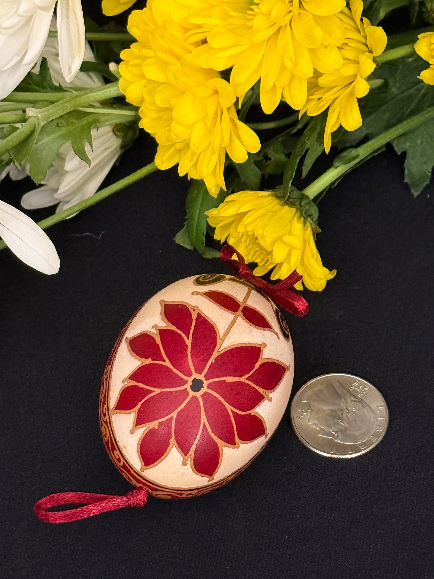 Hand-painted Ukrainian chicken Pysanka #11