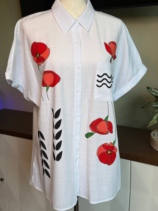 Women Poppy Shirt White