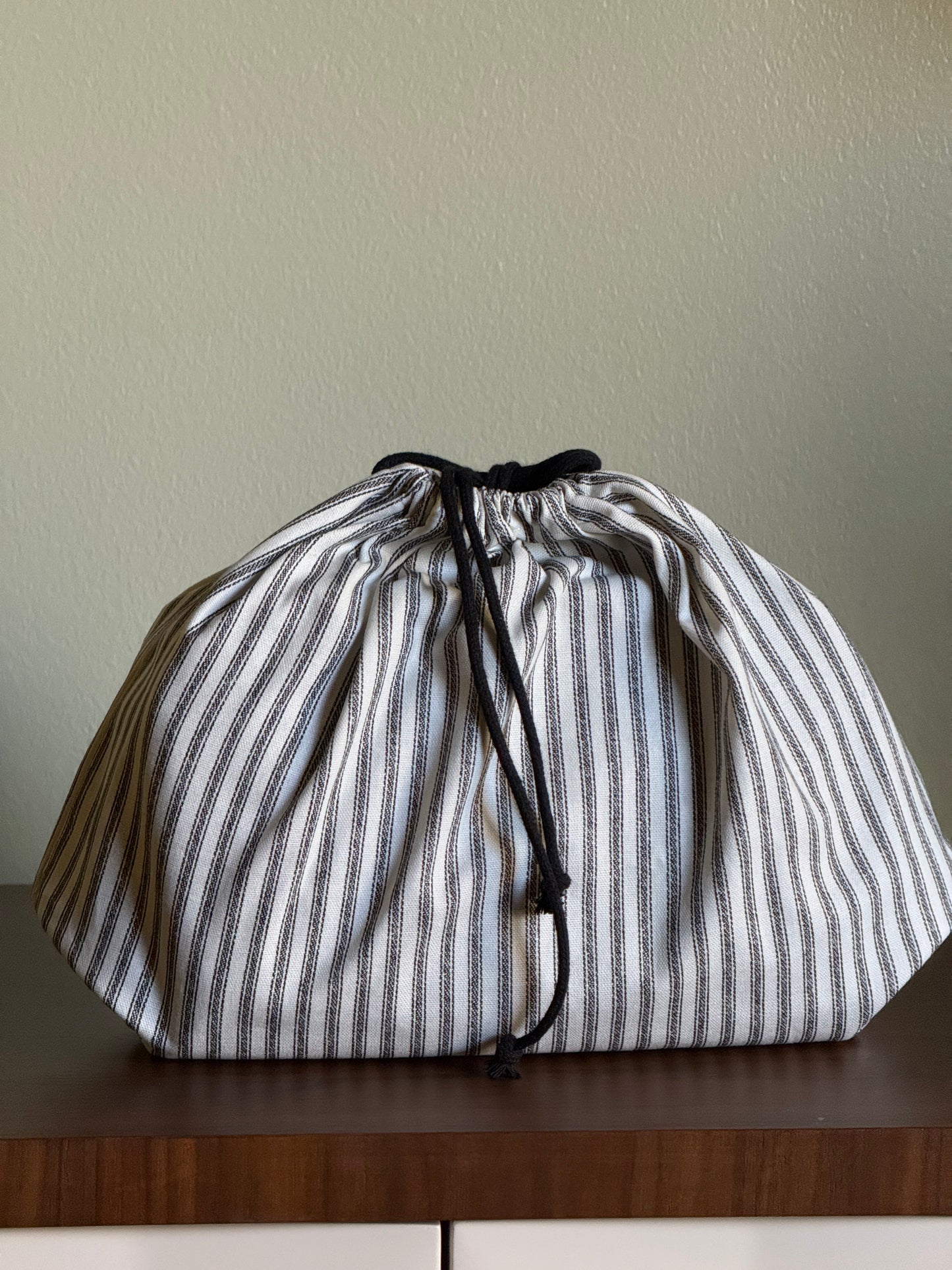 Black Quilted Bag with Gold Heart Embroidery